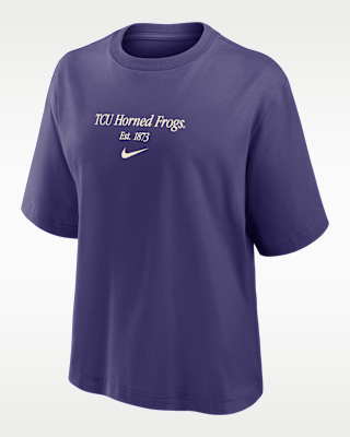 TCU Authentics Women's Nike College Boxy T-Shirt. Nike.com